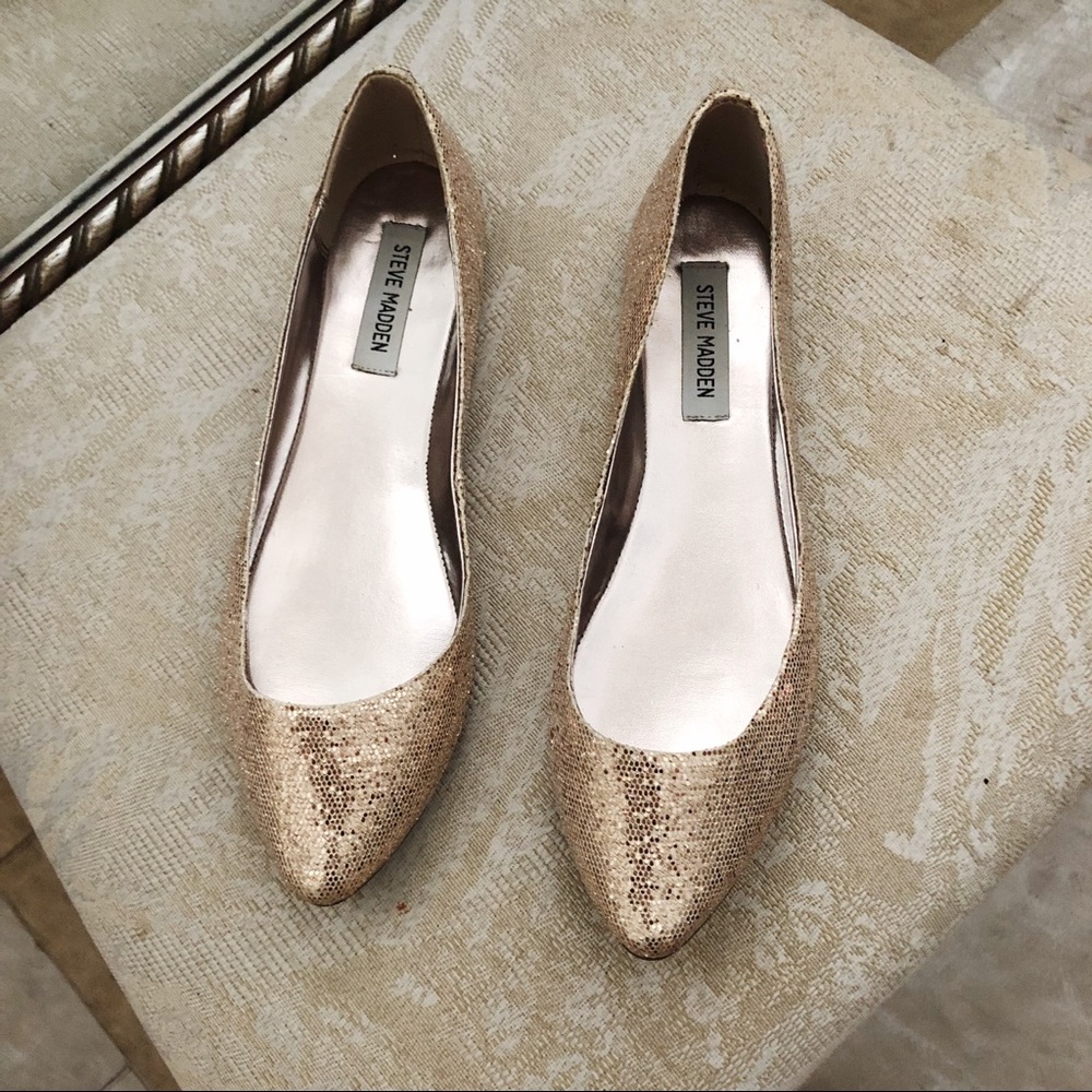 Steve Madden Gold Glitter Heels